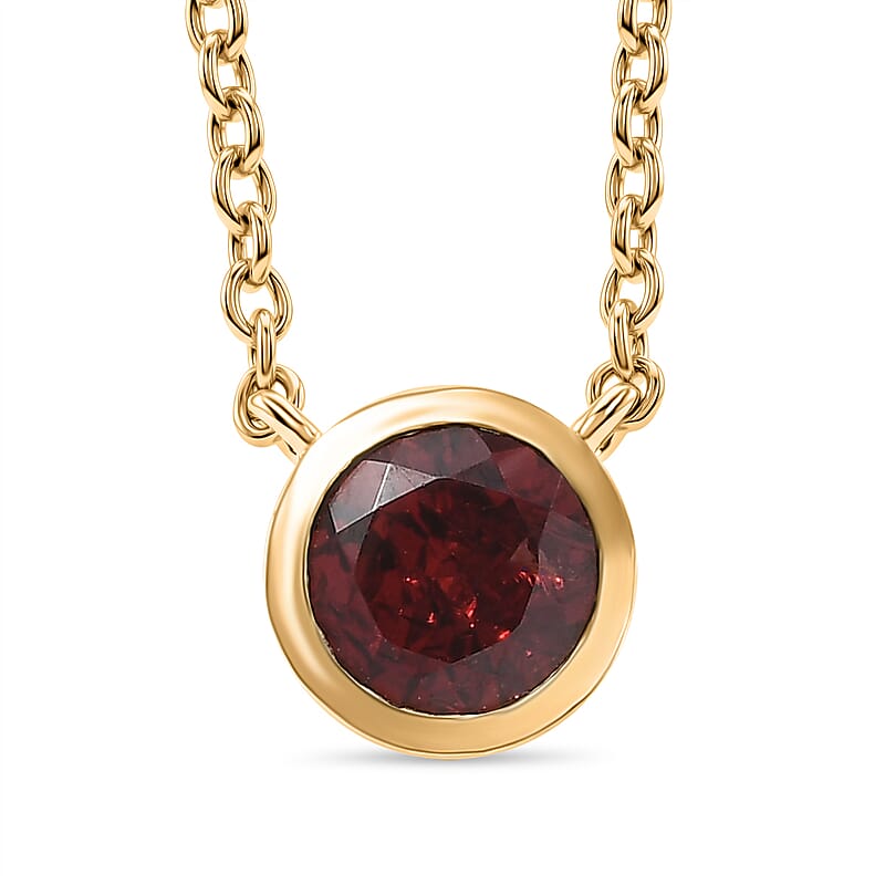 D'Joy Mozambique Garnet 1.10 ctw Necklace in 18K Vermeil Yellow Gold Over Sterling Silver (18-20 Inches)