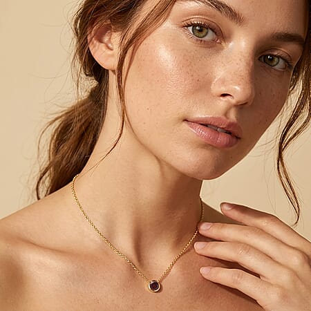 Mozambique Garnet / Yellow Gold Over Sterling Silver - Product card gallery slide 2 (10246238110009)