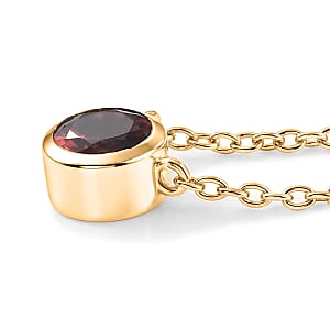 D'Joy Mozambique Garnet 1.10 ctw Necklace in 18K Vermeil Yellow Gold Over Sterling Silver (18-20 Inches)