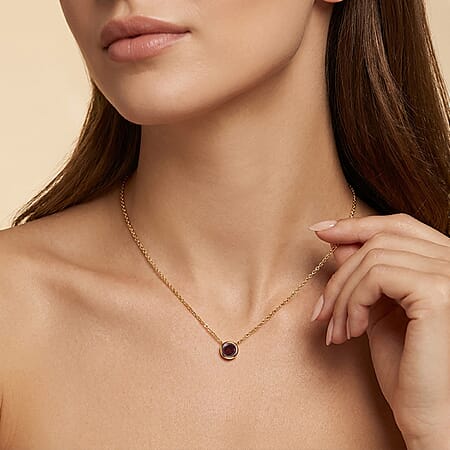 Mozambique Garnet / Yellow Gold Over Sterling Silver - Product card gallery slide 4 (10246238110009)