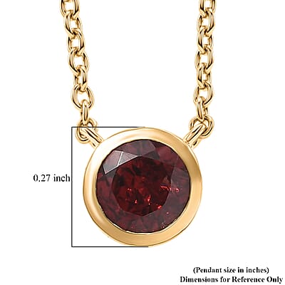 D'Joy Mozambique Garnet 1.10 ctw Necklace in 18K Vermeil Yellow Gold Over Sterling Silver (18-20 Inches)