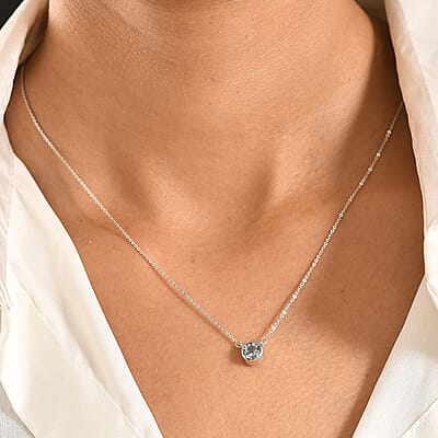 Aquamarine / Rhodium Over Sterling Silver - Product card gallery slide 3 (10198329884985)