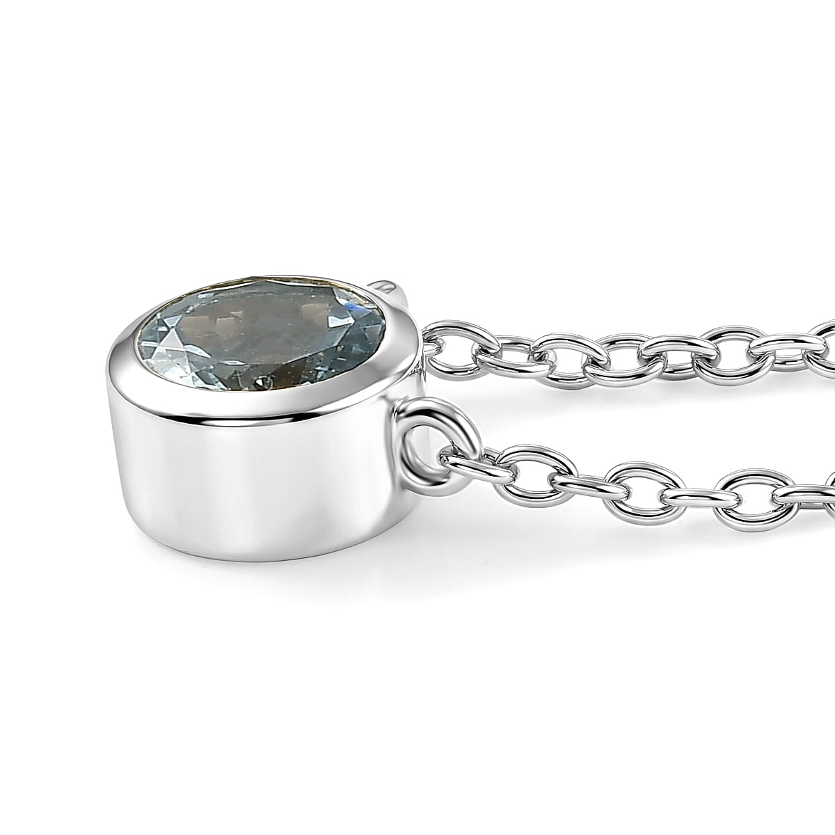 D'Joy Premium Mangoro Aquamarine 0.85 ctw Necklace in Rhodium Over Sterling Silver 18-20 Inches  image number 3