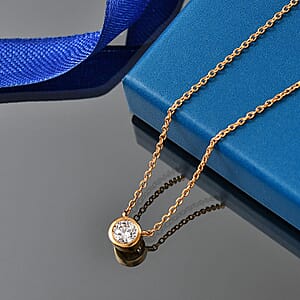 Luxuriant Lab Grown Diamond G-H SI 0.70 ctw Fancy Necklace in 18K Vermeil Yellow Gold Over Sterling Silver 18-20 Inches 