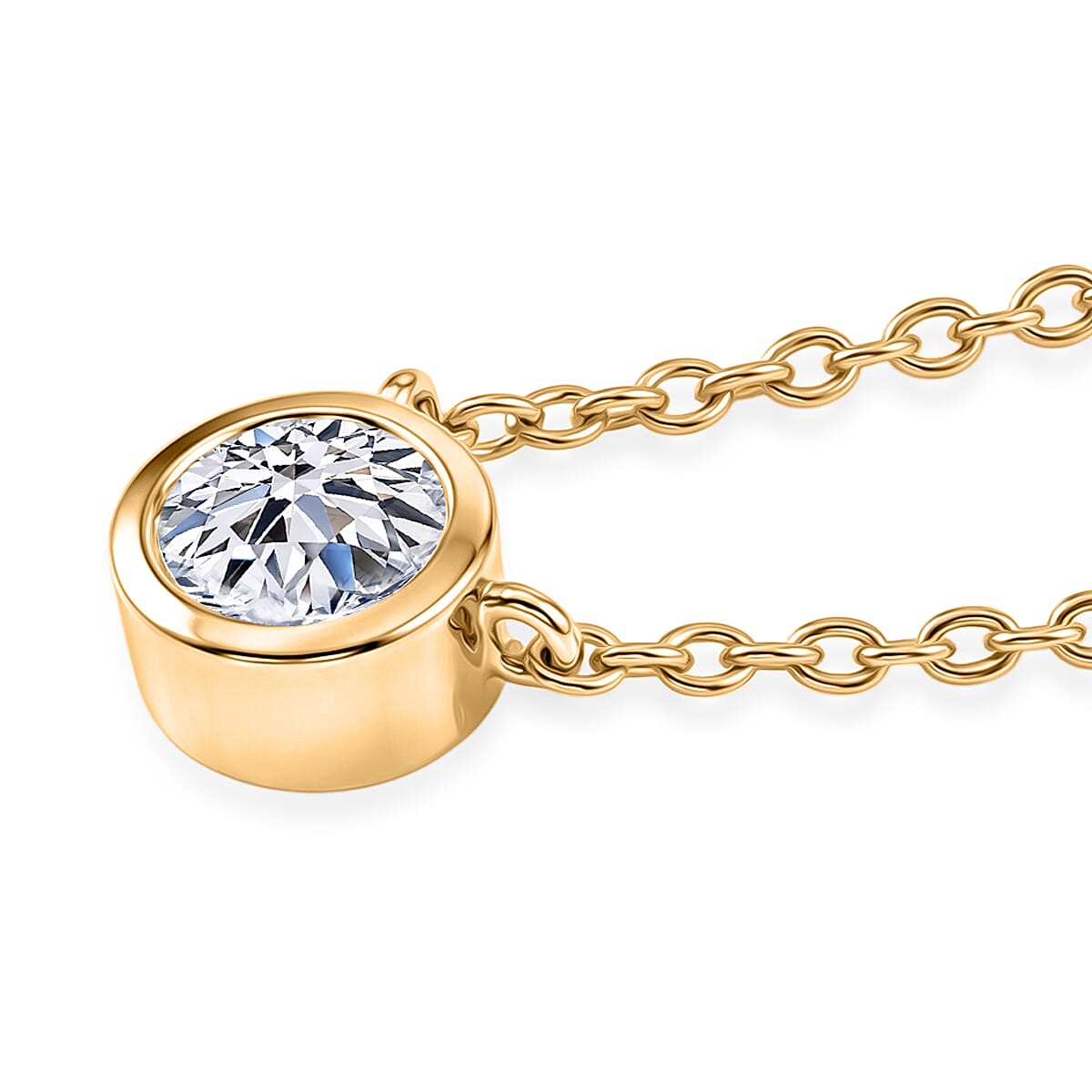 Luxuriant Lab Grown Diamond G-H SI 0.70 ctw Fancy Necklace in 18K Vermeil Yellow Gold Over Sterling Silver 18-20 Inches  image number 3