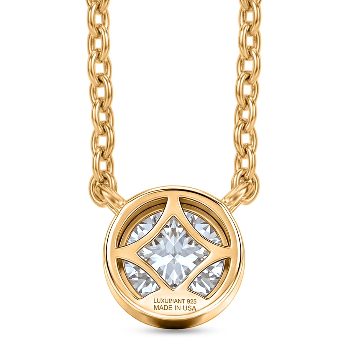 Luxuriant Lab Grown Diamond G-H SI 0.70 ctw Fancy Necklace in 18K Vermeil Yellow Gold Over Sterling Silver 18-20 Inches