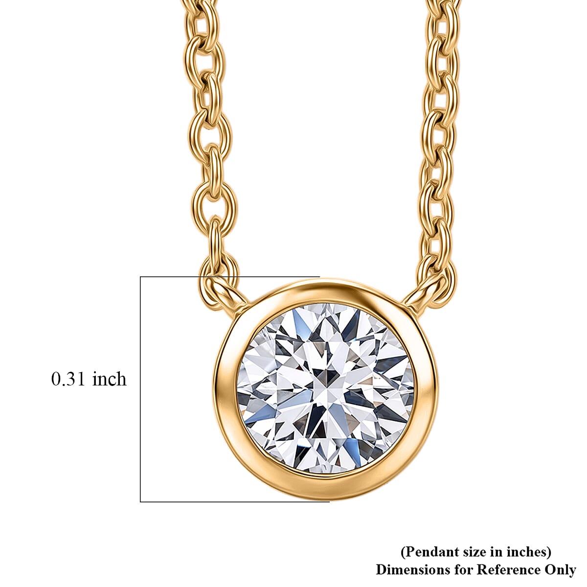 Luxuriant Lab Grown Diamond G-H SI 0.70 ctw Fancy Necklace in 18K Vermeil Yellow Gold Over Sterling Silver 18-20 Inches