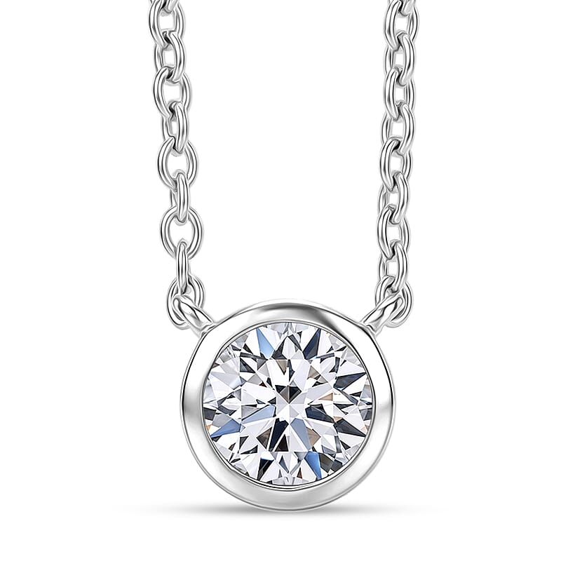 Luxuriant Lab Grown Diamond G-H SI 0.70 ctw Fancy Necklace in Rhodium Over Sterling Silver 18-20 Inches