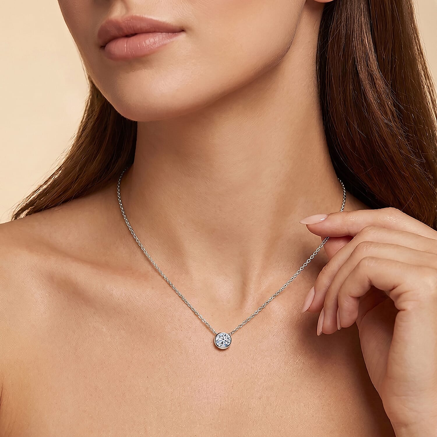Luxuriant Lab Grown Diamond G-H SI 0.70 ctw Fancy Necklace in Rhodium Over Sterling Silver 18-20 Inches