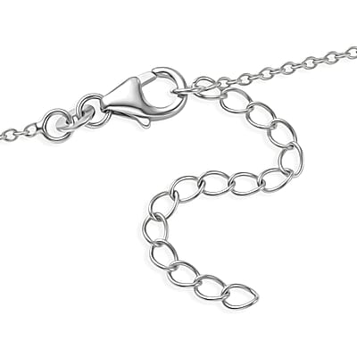 Luxuriant Lab Grown Diamond G-H SI 0.70 ctw Fancy Necklace in Rhodium Over Sterling Silver 18-20 Inches