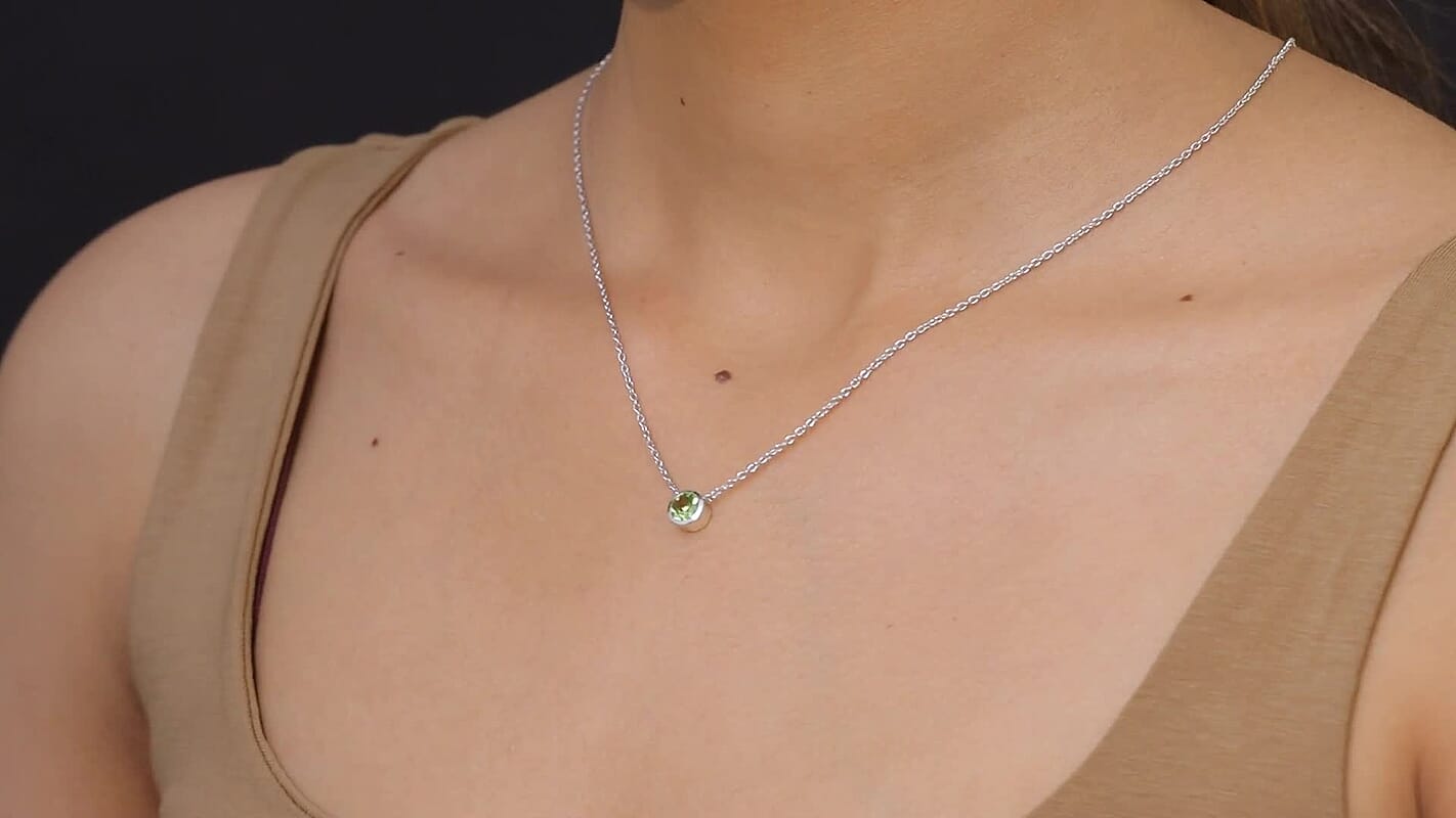 D'Joy Premium Mangoro Aquamarine 0.85 ctw Necklace in Rhodium Over Sterling Silver 18-20 Inches