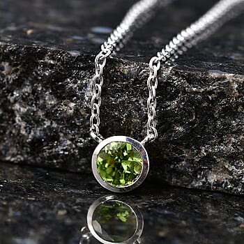 Peridot / Rhodium Over Sterling Silver - Product card gallery slide 2 (10198329884985)