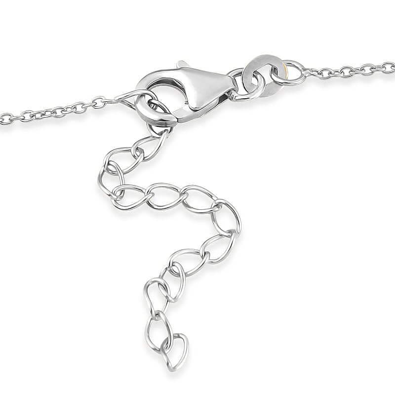 D'Joy Hebei Peridot 0.80 ctw Necklace in Rhodium Over Sterling Silver 18-20 Inches