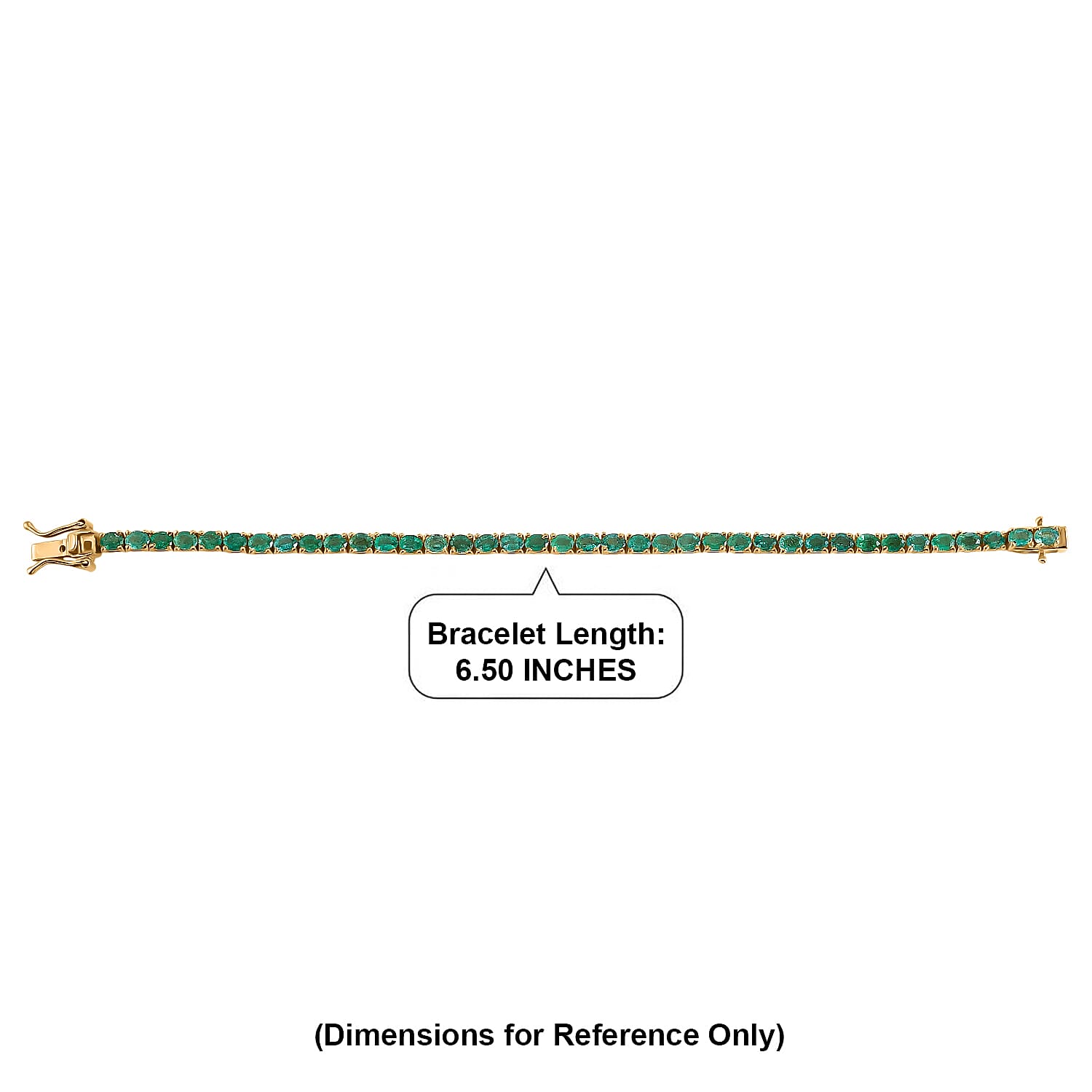 D'Joy Premium Kagem Zambian Emerald 6.30 ctw Tennis Bracelet in 18K Vermeil Yellow Gold Over Sterling Silver (6.50 In)