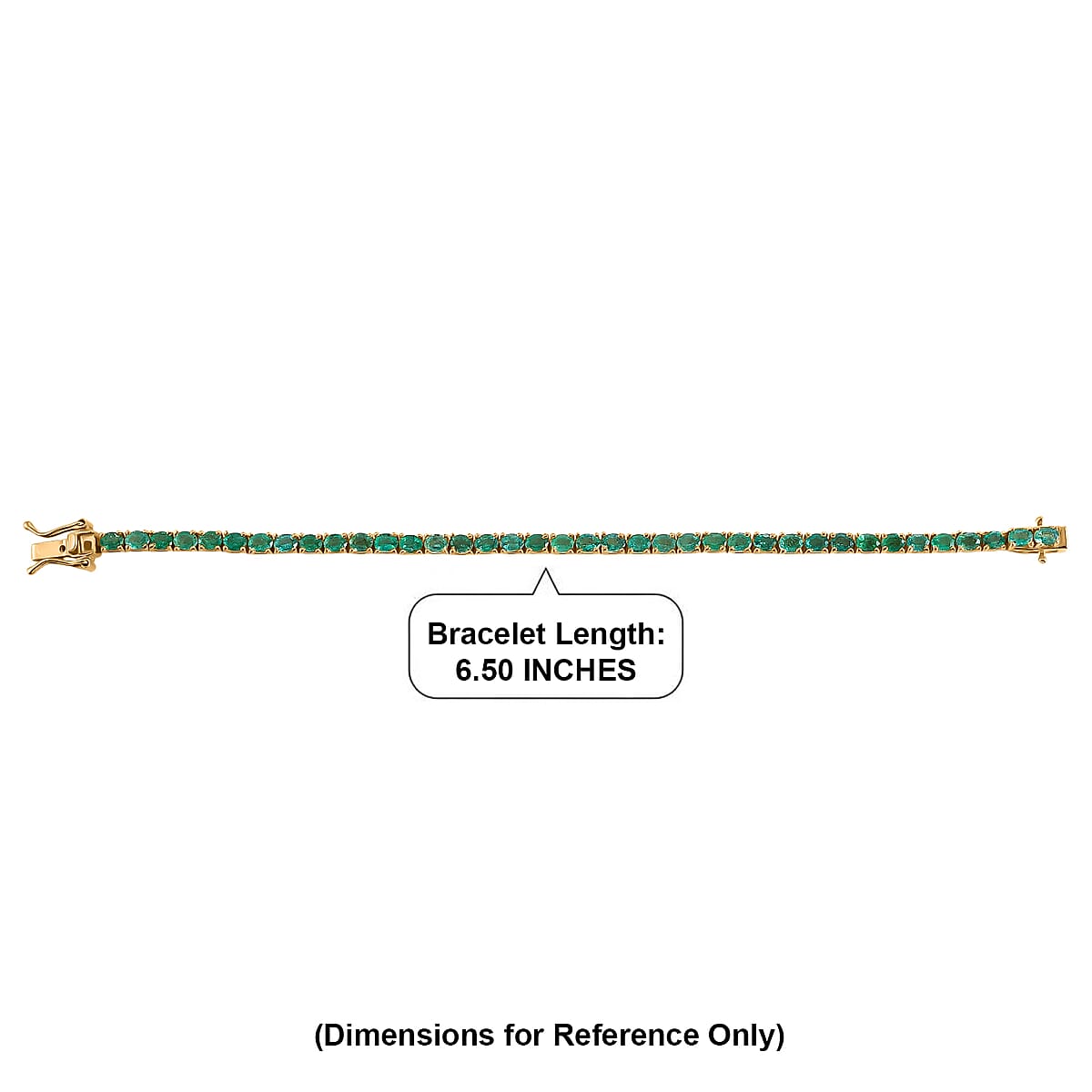 D'Joy Premium Kagem Zambian Emerald 6.30 ctw Tennis Bracelet in 18K Vermeil Yellow Gold Over Sterling Silver (6.50 In) image number 4