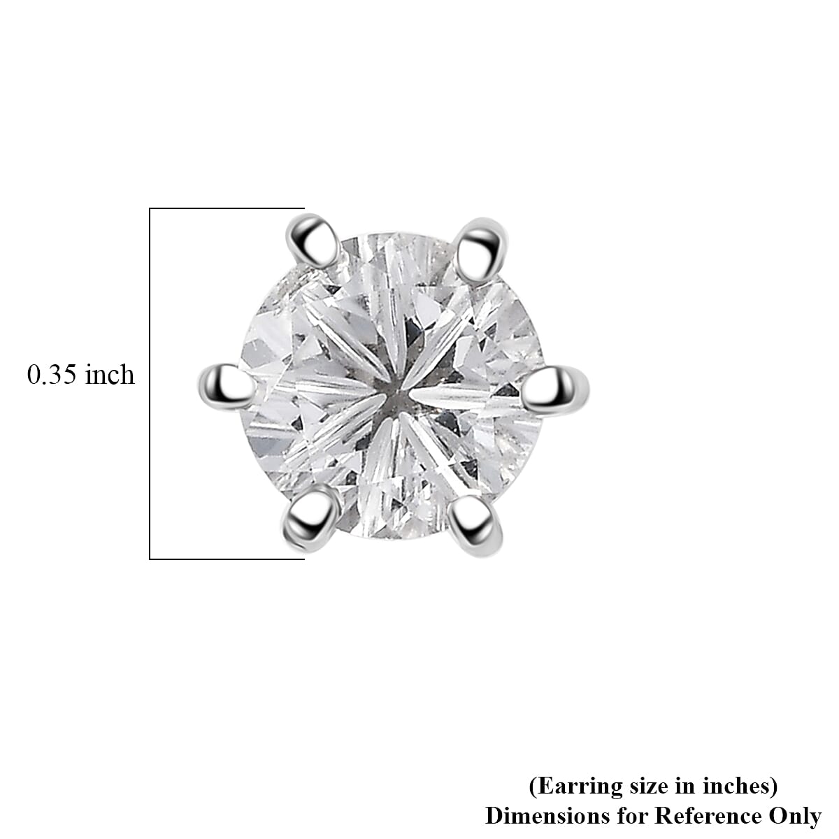 D'Joy White Topaz 3.25 ctw Crown Solitaire Stud Earrings in Rhodium Over Sterling Silver