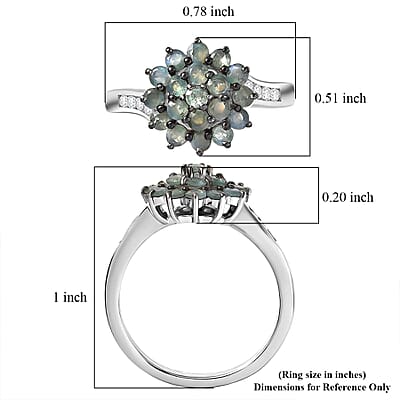 D'Joy Narsipatnam Alexandrite and Moissanite 1.15 ctw Twilight Bloom Ring in Rhodium Over Sterling Silver (Size 7.0)