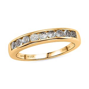 D'Joy Narsipatnam Alexandrite 0.80 ctw Twilight Band Ring in 18K Vermeil Yellow Gold Over Sterling Silver (Size 10.0)