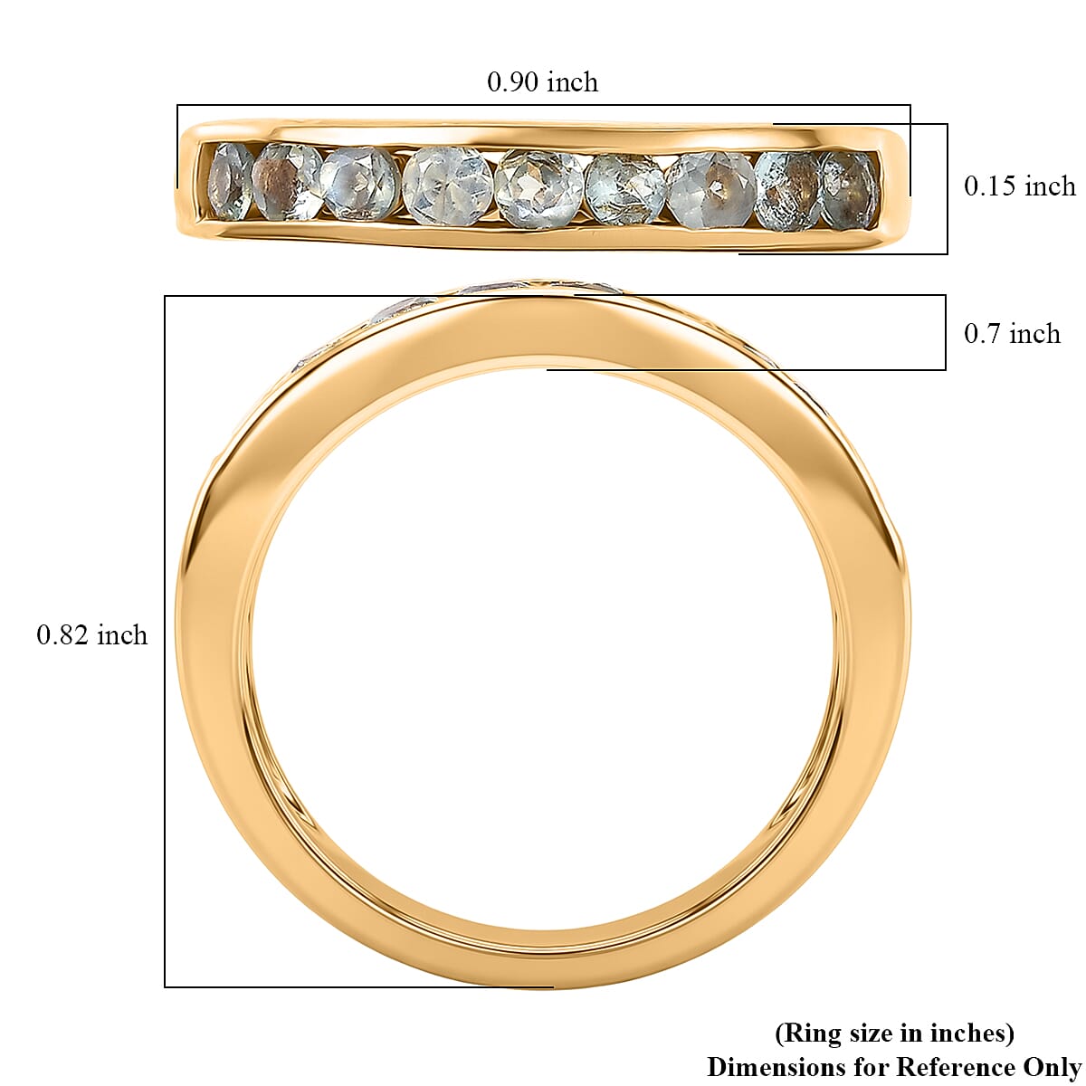 D'Joy Narsipatnam Alexandrite 0.80 ctw Twilight Band Ring in 18K Vermeil Yellow Gold Over Sterling Silver (Size 10.0)