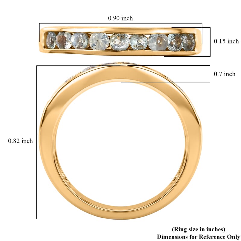 D'Joy Narsipatnam Alexandrite 0.80 ctw Twilight Band Ring in 18K Vermeil Yellow Gold Over Sterling Silver (Size 7.0)