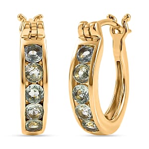 D'Joy Narsipatnam Alexandrite 0.90 ctw Twilight Hoops Earring in 18K Vermeil Yellow Gold Over Sterling Silver