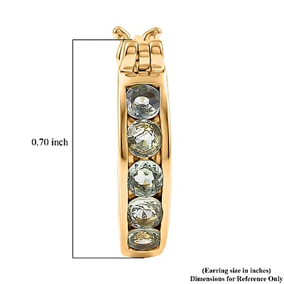 D'Joy Narsipatnam Alexandrite 0.90 ctw Twilight Hoops Earring in 18K Vermeil Yellow Gold Over Sterling Silver