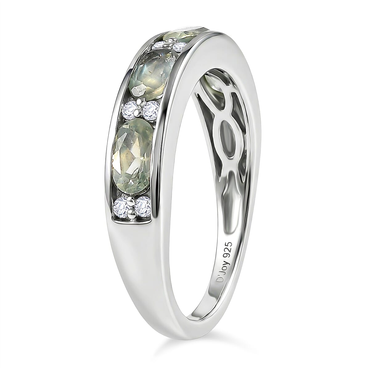 D'Joy Narsipatnam Alexandrite, Moissanite Ring in Rhodium Over Sterling Silver (Size 10.0) 1.30 ctw image number 3