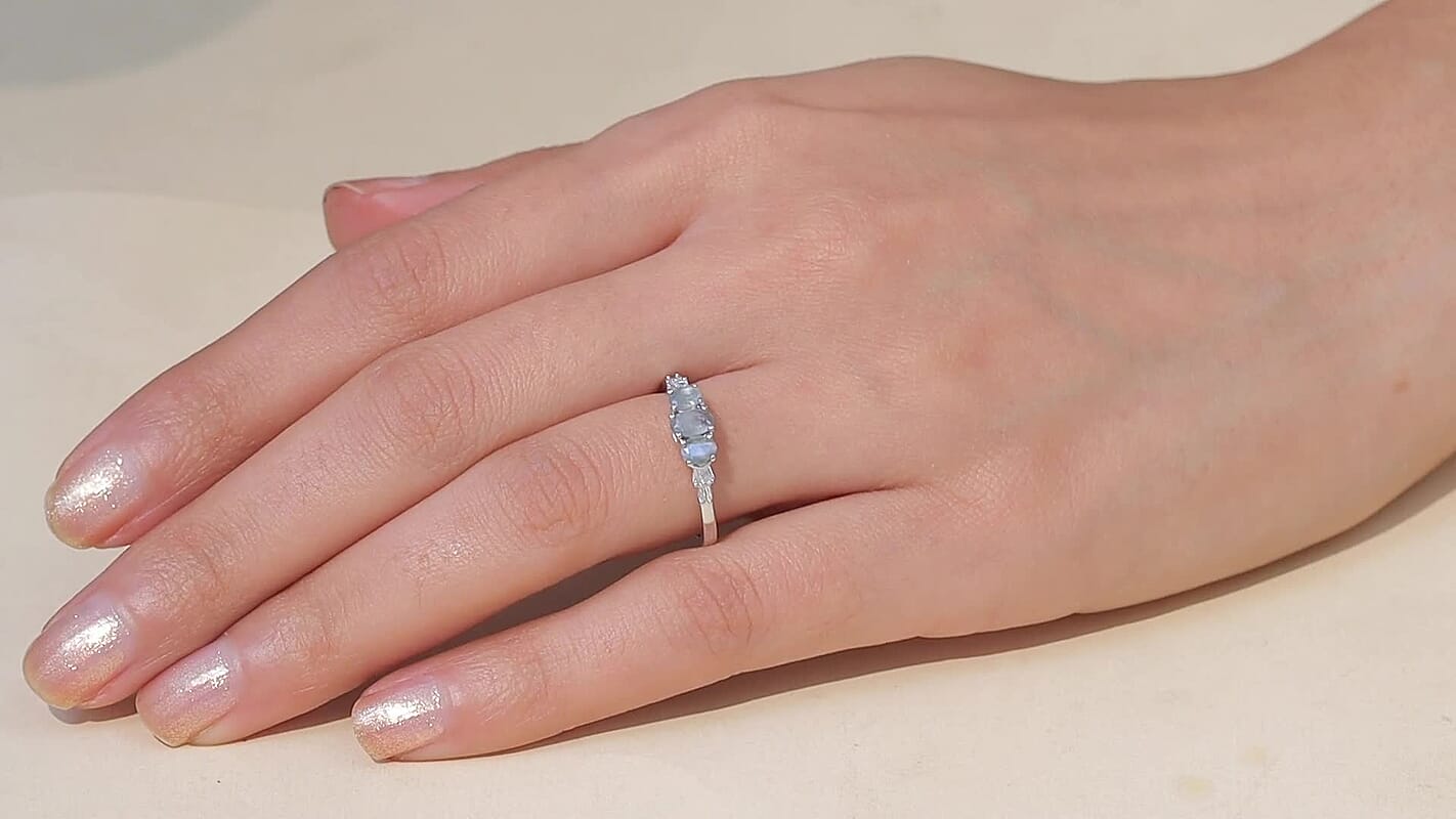 D'Joy Narsipatnam Alexandrite, Diamond Ring in Rhodium Over Sterling Silver (Size 10.0) 0.70 ctw