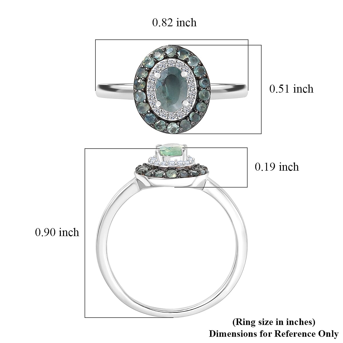 Narsipatnam Alexandrite, Luxuriant Lab Grown Diamond (G-H, SI) Ring in Rhodium Over Sterling Silver (Size 10.0) 1.25 ctw image number 5