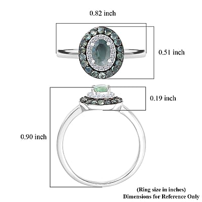 Narsipatnam Alexandrite and Luxuriant Lab Grown Diamond G-H SI 1.25 ctw Regal Shift Halo Ring in Rhodium Over Sterling Silver (Size 8.0)