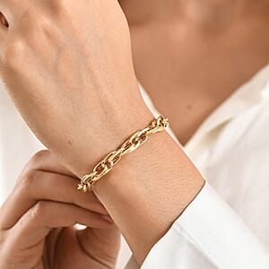 Fancy Link Bracelet in 10K Yellow Gold (7.25 In) 5.60 Grams