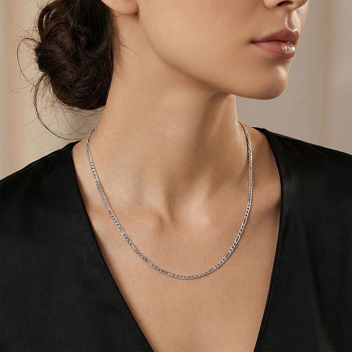 Figaro Chain Necklace in 950 Platinum 2.70 Grams 20 Inches image number 2