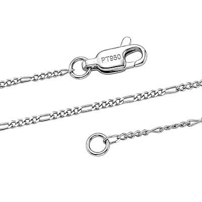 1mm Figaro Chain Necklace in 950 Platinum 2.70 Grams 20 Inches