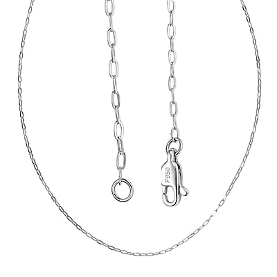 Elongated Cable Chain Necklace in 950 Platinum 2.43 Grams 20 Inches