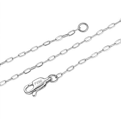 Elongated Cable Chain Necklace in 950 Platinum 2.43 Grams 20 Inches
