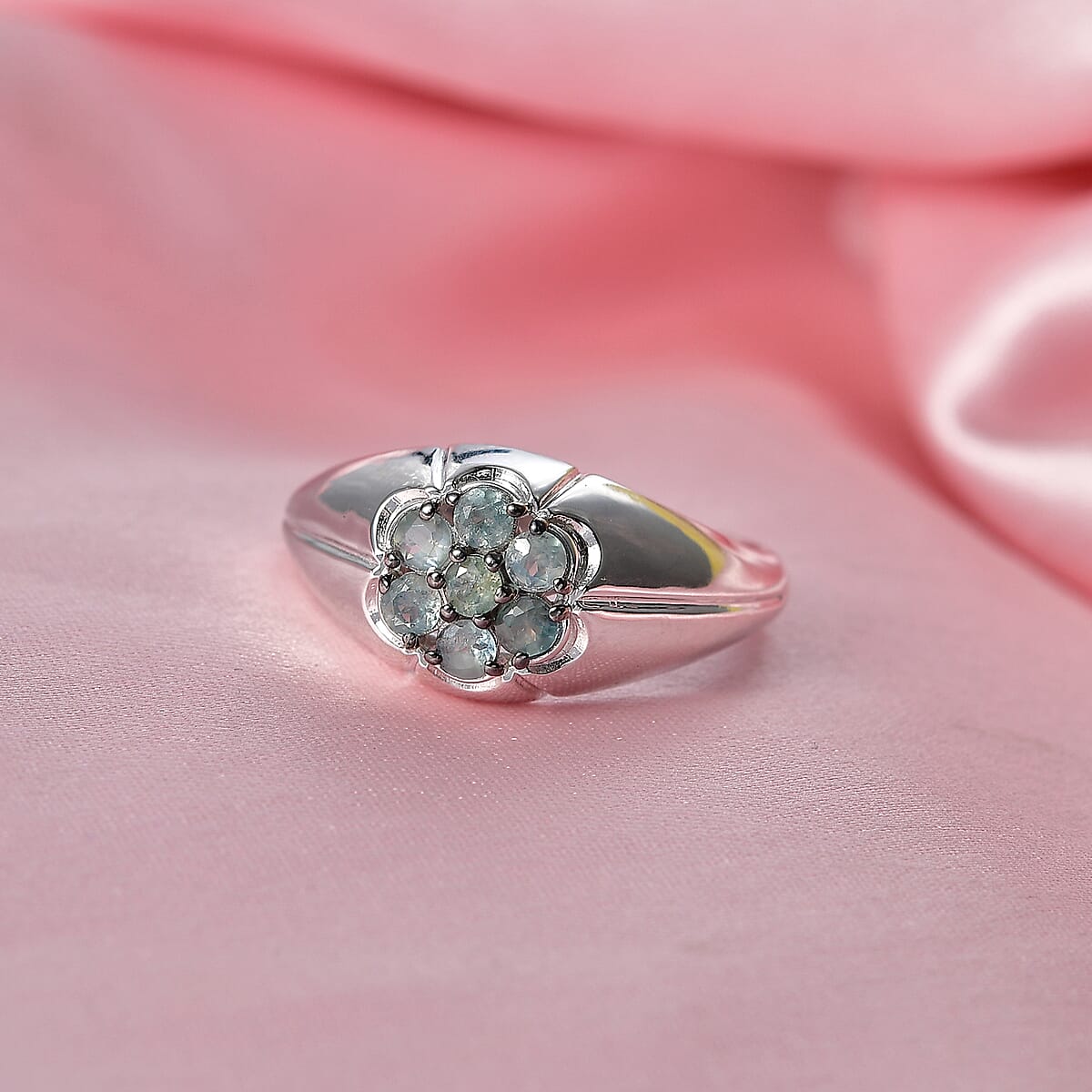 D'Joy Narsipatnam Alexandrite Men's Ring in Rhodium Over Sterling Silver (Size 10.0) 0.90 ctw image number 1