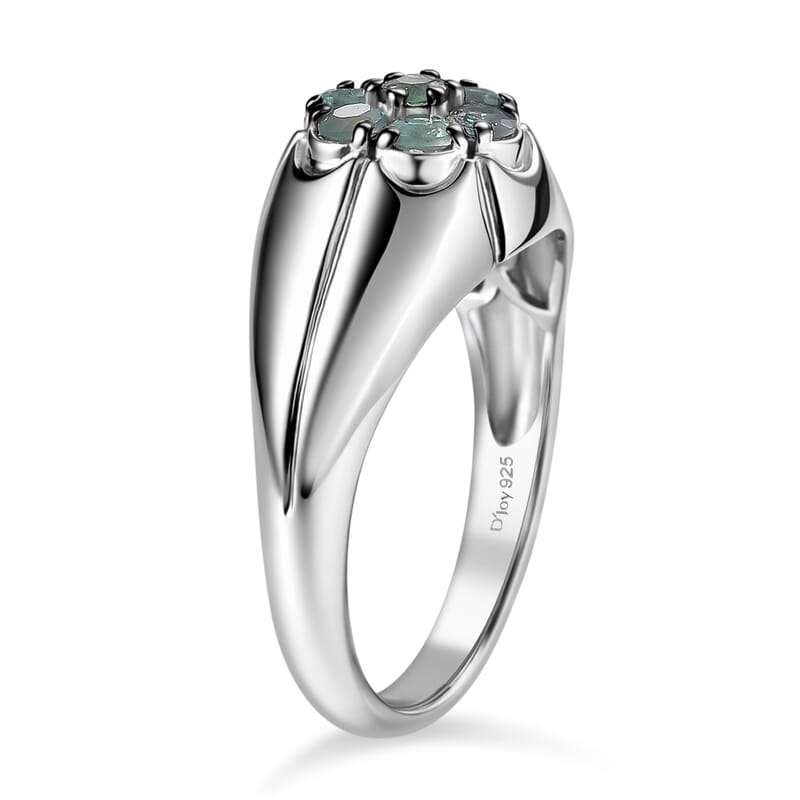 D'Joy Narsipatnam Alexandrite 0.90 ctw Men's Ring in Rhodium Over Sterling Silver (Size 10.0)