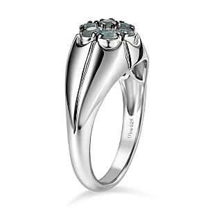 D'Joy Narsipatnam Alexandrite 0.90 ctw Men's Ring in Rhodium Over Sterling Silver (Size 12.0)