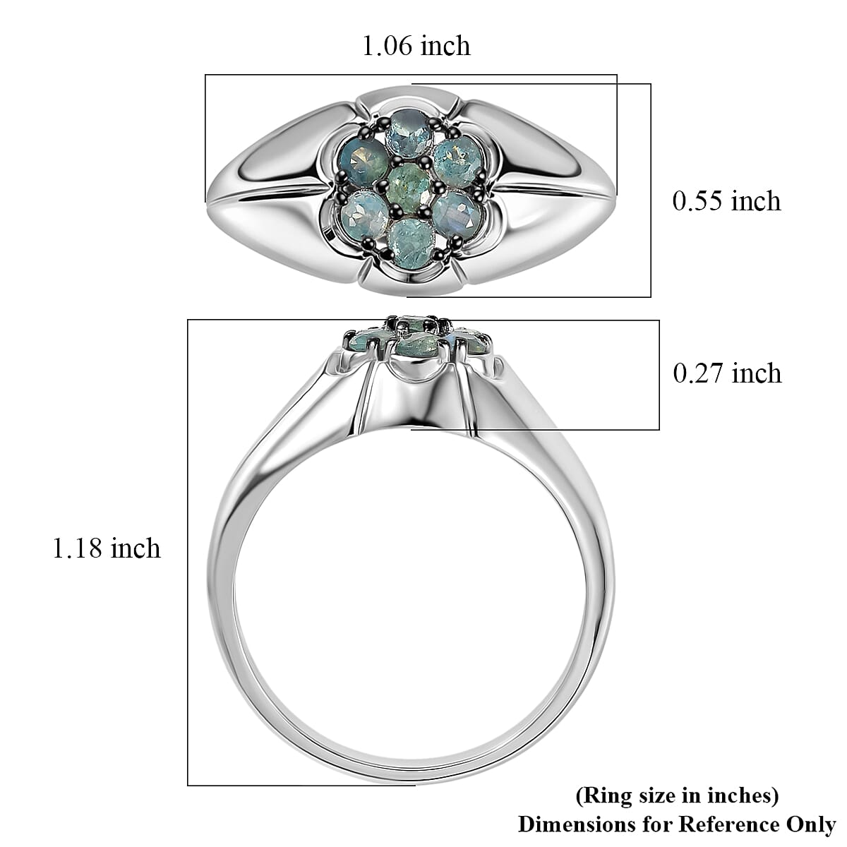D'Joy Narsipatnam Alexandrite 0.90 ctw Men's Ring in Rhodium Over Sterling Silver (Size 14.0) image number 5