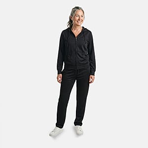 Lee Hanton Black French Terry Pant Set - Large