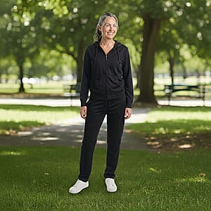 Lee Hanton Black French Terry Pant Set - Large