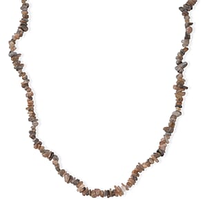 Multi Moonstone 355.00 ctw Beaded Necklace with Lobster Lock in Stainless Steel 32 Inches