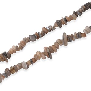Multi Moonstone 355.00 ctw Beaded Necklace with Lobster Lock in Stainless Steel 32 Inches
