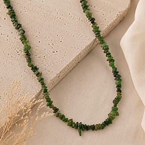 Nephrite Jade 355.00 ctw Beaded Necklace with Lobster Lock in Stainless Steel 32 Inches