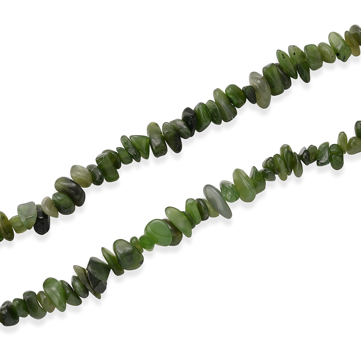 Nephrite Jade 355.00 ctw Beaded Necklace with Lobster Lock in Stainless Steel 32 Inches image number 3