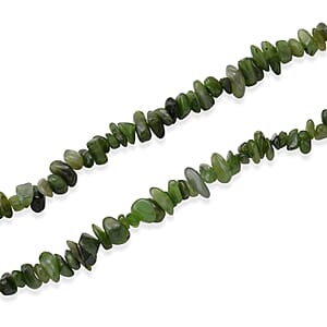 Nephrite Jade 355.00 ctw Beaded Necklace with Lobster Lock in Stainless Steel 32 Inches