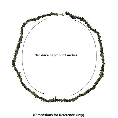 Nephrite Jade 355.00 ctw Beaded Necklace with Lobster Lock in Stainless Steel 32 Inches
