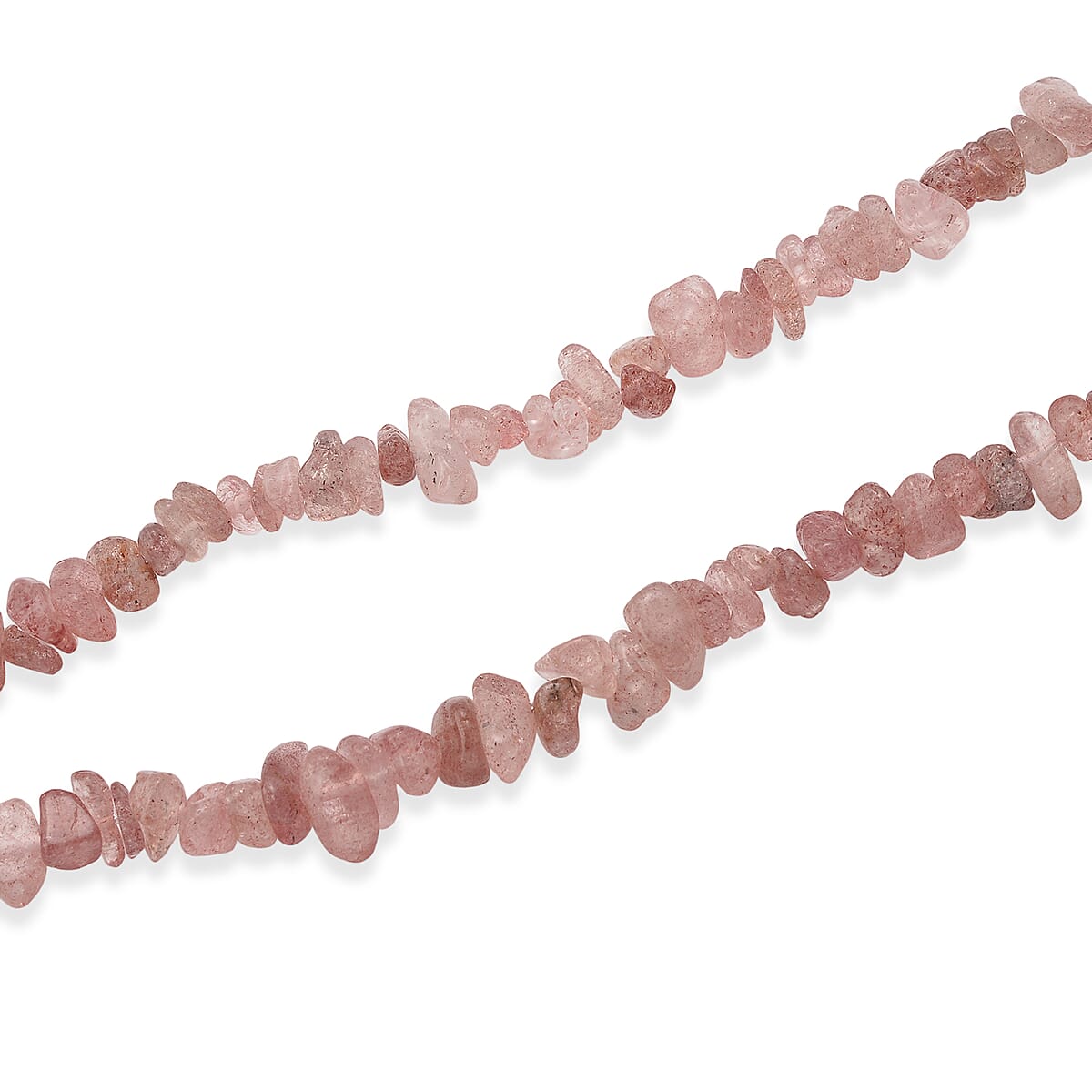 Strawberry Quartz 355.00 ctw Beaded Necklace with Lobster Lock in Stainless Steel 32 Inches image number 3