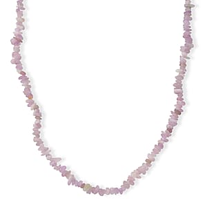 Kunzite 355.00 ctw Beaded Necklace with Lobster Lock in Stainless Steel 32 Inches