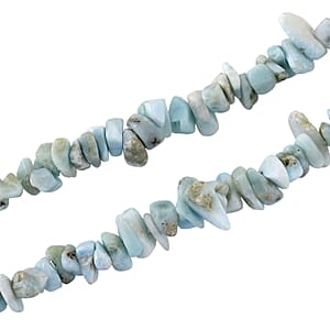 Larimar 160.00 ctw Chips Necklace in Stainless Steel 18-20 Inches 